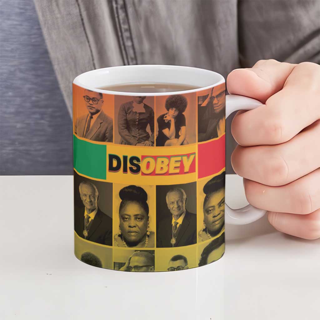 Disobey Black History Tribute Ceramic Mug Honoring the Civil Rights Legacy - Wonder Print Shop