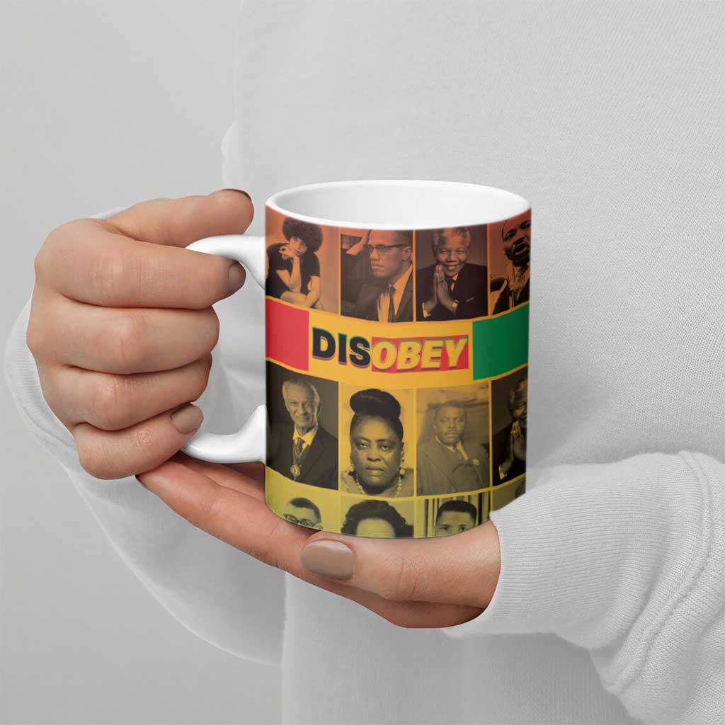 Disobey Black History Tribute Ceramic Mug Honoring the Civil Rights Legacy - Wonder Print Shop