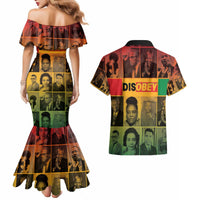 Disobey Black History Tribute Couples Matching Mermaid Dress and Hawaiian Shirt Honoring the Civil Rights Legacy - Wonder Print Shop