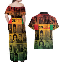 Disobey Black History Tribute Couples Matching Off Shoulder Maxi Dress and Hawaiian Shirt Honoring the Civil Rights Legacy - Wonder Print Shop