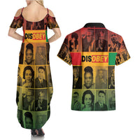 Disobey Black History Tribute Couples Matching Summer Maxi Dress and Hawaiian Shirt Honoring the Civil Rights Legacy - Wonder Print Shop
