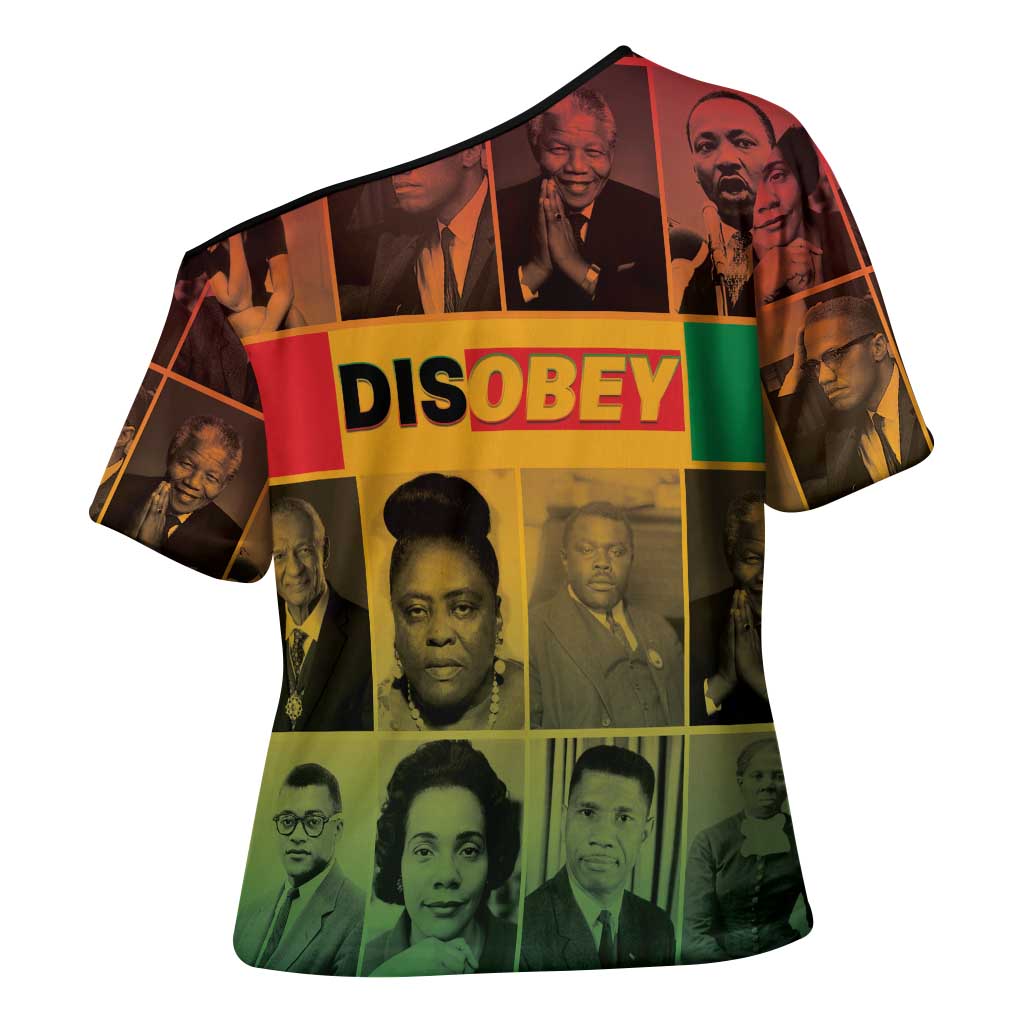 Disobey Black History Tribute Cross Shoulder Shirt Honoring the Civil Rights Legacy - Wonder Print Shop