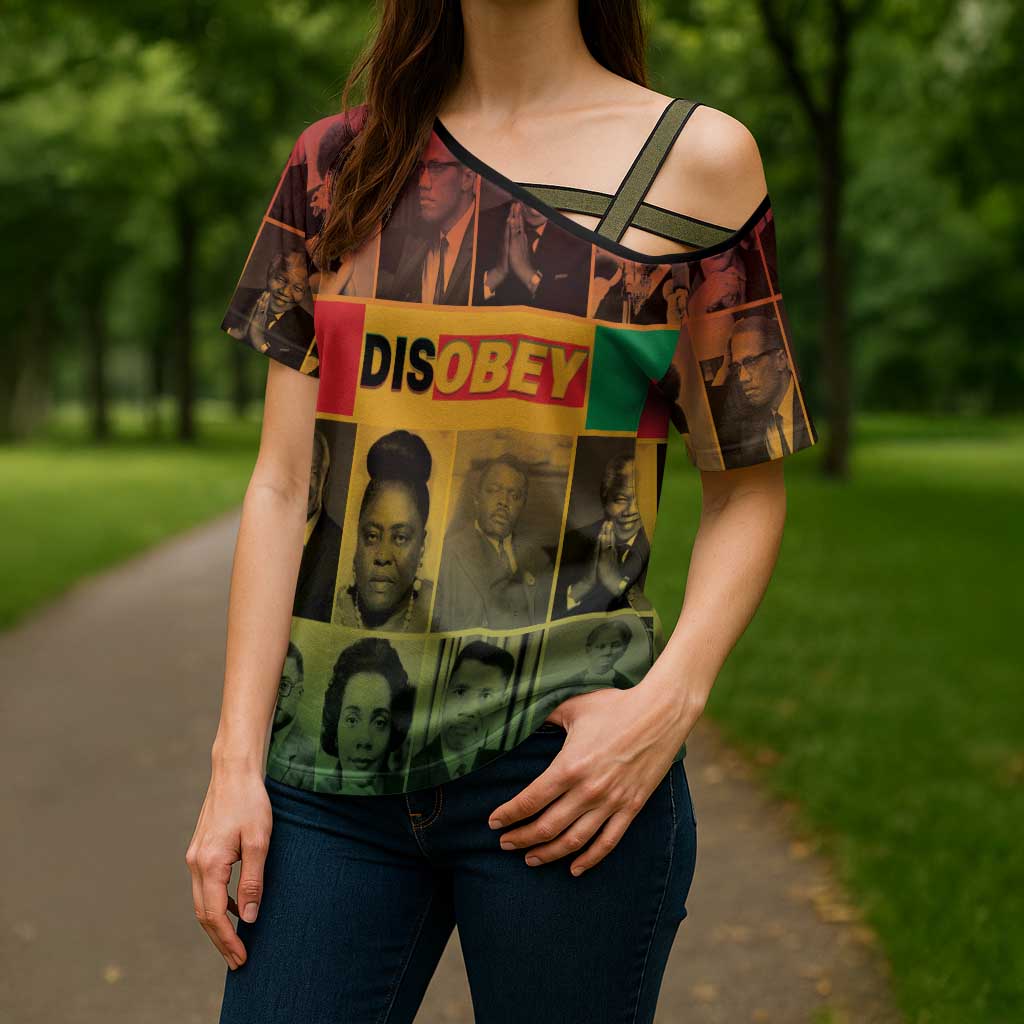 Disobey Black History Tribute Cross Shoulder Shirt Honoring the Civil Rights Legacy - Wonder Print Shop