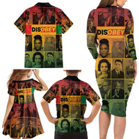 Disobey Black History Tribute Family Matching Long Sleeve Bodycon Dress and Hawaiian Shirt Honoring the Civil Rights Legacy - Wonder Print Shop