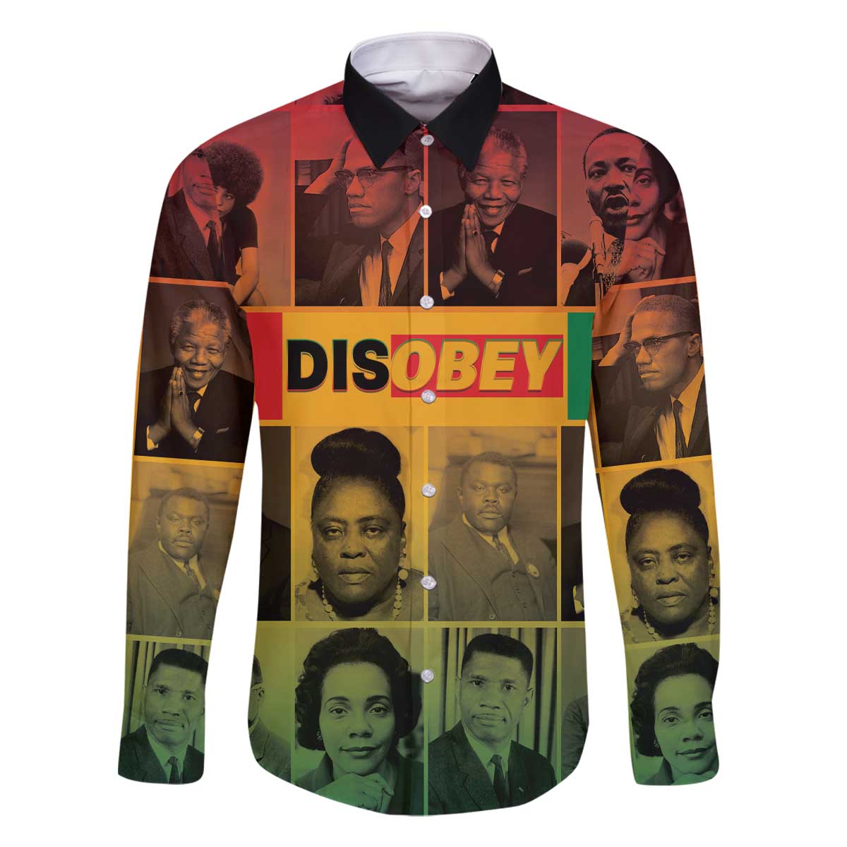 Disobey Black History Tribute Family Matching Off The Shoulder Long Sleeve Dress and Hawaiian Shirt Honoring the Civil Rights Legacy - Wonder Print Shop