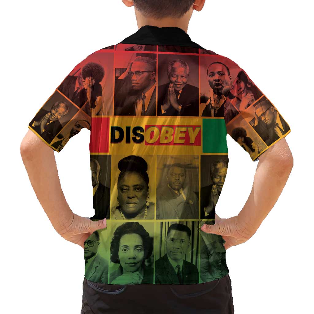 Disobey Black History Tribute Family Matching Off Shoulder Short Dress and Hawaiian Shirt Honoring the Civil Rights Legacy - Wonder Print Shop