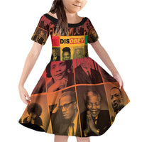 Disobey Black History Tribute Family Matching Off Shoulder Short Dress and Hawaiian Shirt Honoring the Civil Rights Legacy - Wonder Print Shop