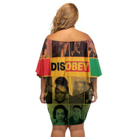Disobey Black History Tribute Family Matching Off Shoulder Short Dress and Hawaiian Shirt Honoring the Civil Rights Legacy - Wonder Print Shop