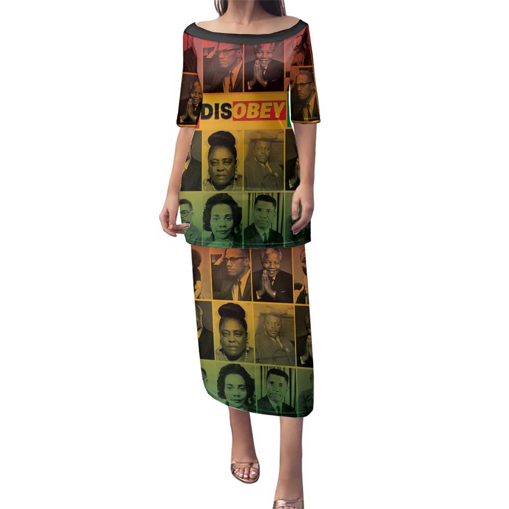 Disobey Black History Tribute Family Matching Puletasi and Hawaiian Shirt Honoring the Civil Rights Legacy - Wonder Print Shop