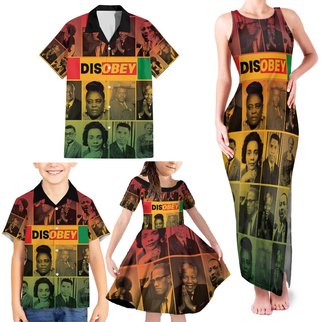 Disobey Black History Tribute Family Matching Tank Maxi Dress and Hawaiian Shirt Honoring the Civil Rights Legacy - Wonder Print Shop