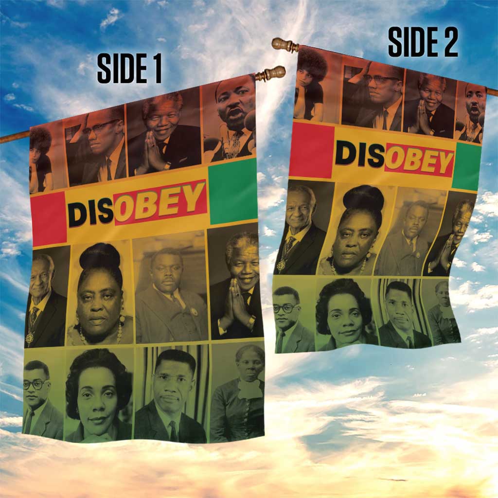 Disobey Black History Tribute Garden Flag Honoring the Civil Rights Legacy - Wonder Print Shop