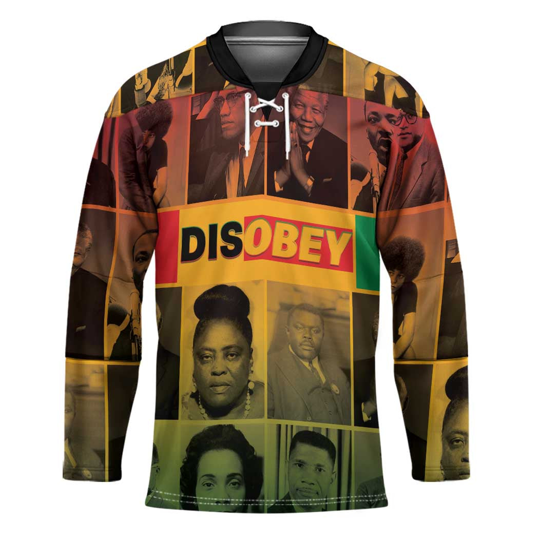 Disobey Black History Tribute Hockey Jersey Honoring the Civil Rights Legacy - Wonder Print Shop