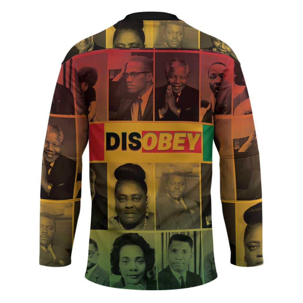 Disobey Black History Tribute Hockey Jersey Honoring the Civil Rights Legacy - Wonder Print Shop
