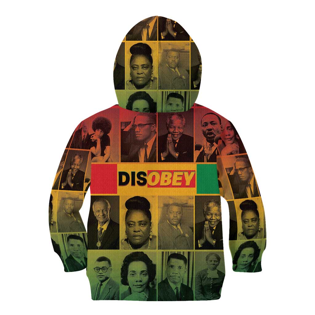 Disobey Black History Tribute Kid Hoodie Honoring the Civil Rights Legacy - Wonder Print Shop