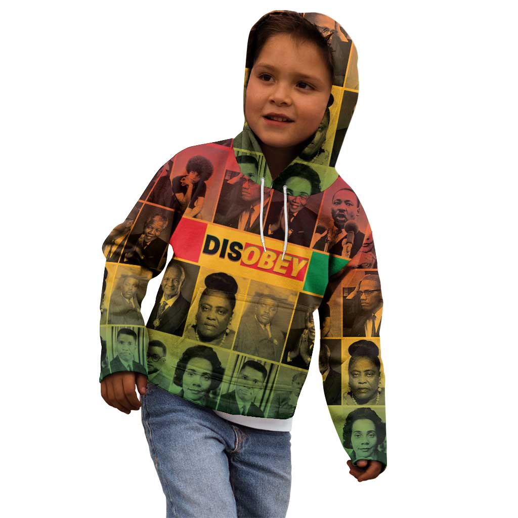 Disobey Black History Tribute Kid Hoodie Honoring the Civil Rights Legacy - Wonder Print Shop