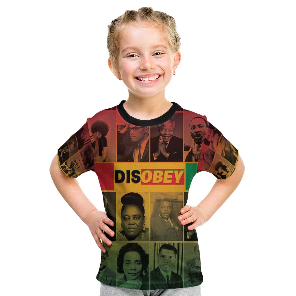 Disobey Black History Tribute Kid T Shirt Honoring the Civil Rights Legacy - Wonder Print Shop