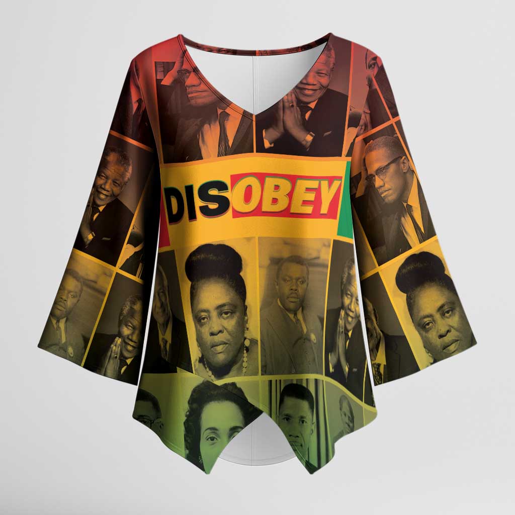 Disobey Black History Tribute Kimono Sleeve Blouse Honoring the Civil Rights Legacy - Wonder Print Shop