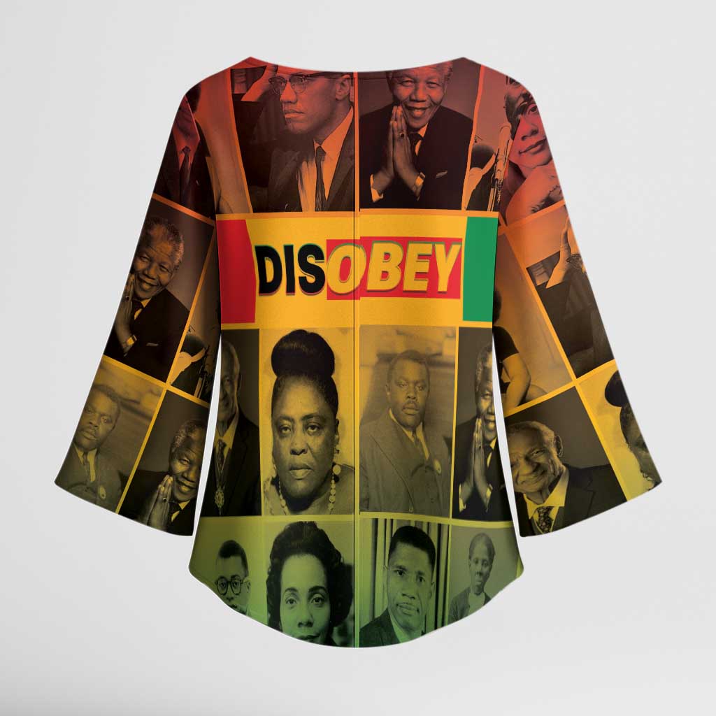Disobey Black History Tribute Kimono Sleeve Blouse Honoring the Civil Rights Legacy - Wonder Print Shop