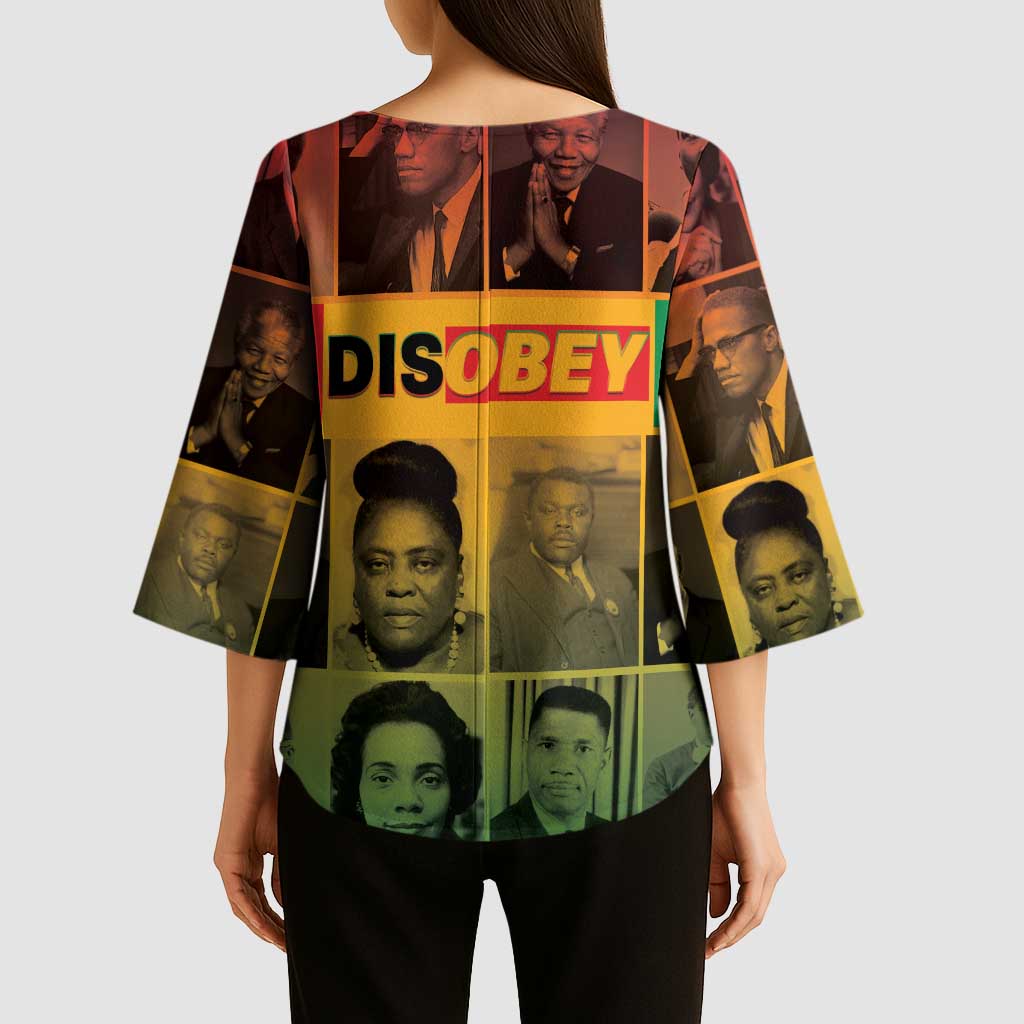 Disobey Black History Tribute Kimono Sleeve Blouse Honoring the Civil Rights Legacy - Wonder Print Shop