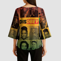 Disobey Black History Tribute Kimono Sleeve Blouse Honoring the Civil Rights Legacy - Wonder Print Shop