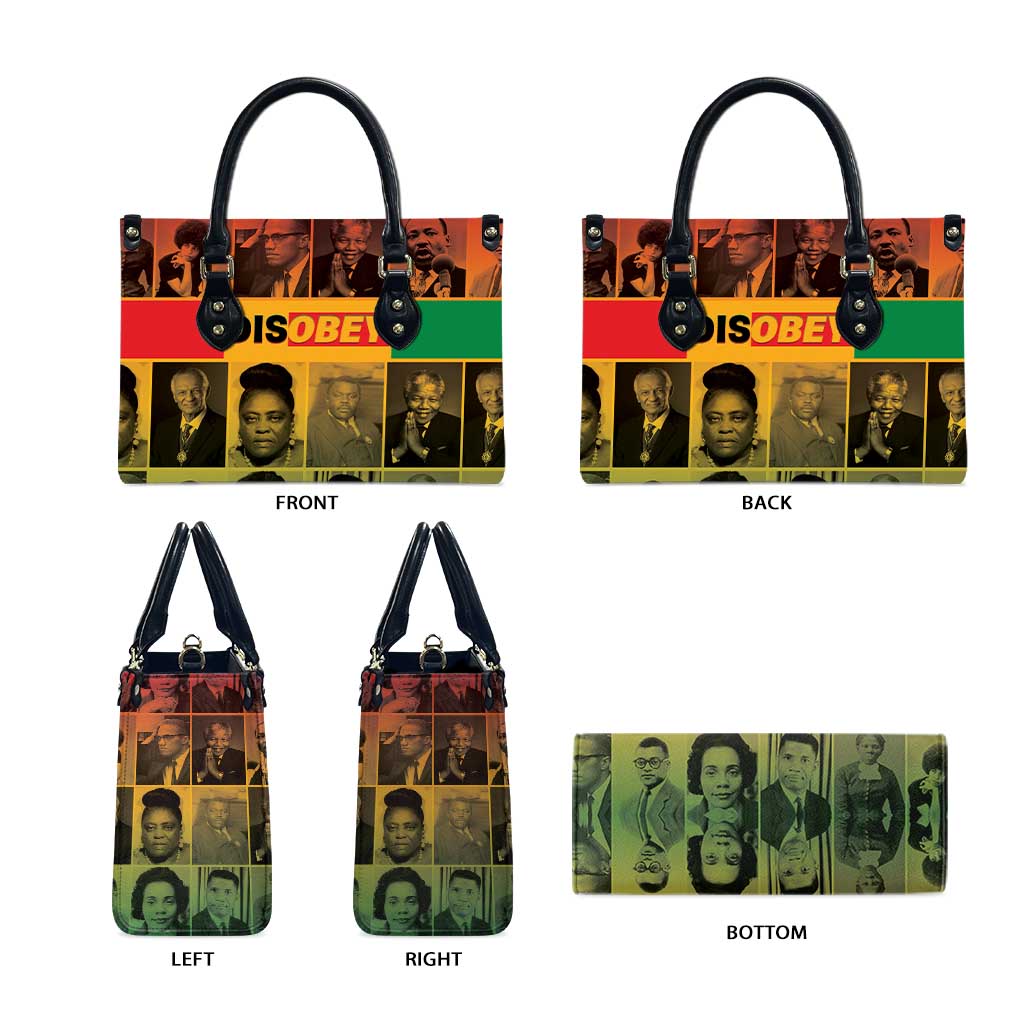 Disobey Black History Tribute Leather Bag Honoring the Civil Rights Legacy - Wonder Print Shop