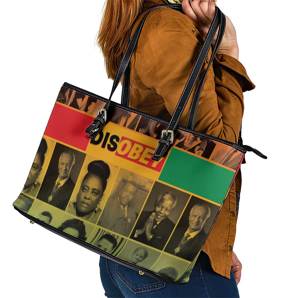 Disobey Black History Tribute Leather Tote Bag Honoring the Civil Rights Legacy - Wonder Print Shop