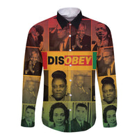 Disobey Black History Tribute Long Sleeve Button Shirt Honoring the Civil Rights Legacy - Wonder Print Shop