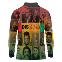 Disobey Black History Tribute Long Sleeve Polo Shirt Honoring the Civil Rights Legacy - Wonder Print Shop