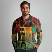 Disobey Black History Tribute Long Sleeve Polo Shirt Honoring the Civil Rights Legacy - Wonder Print Shop