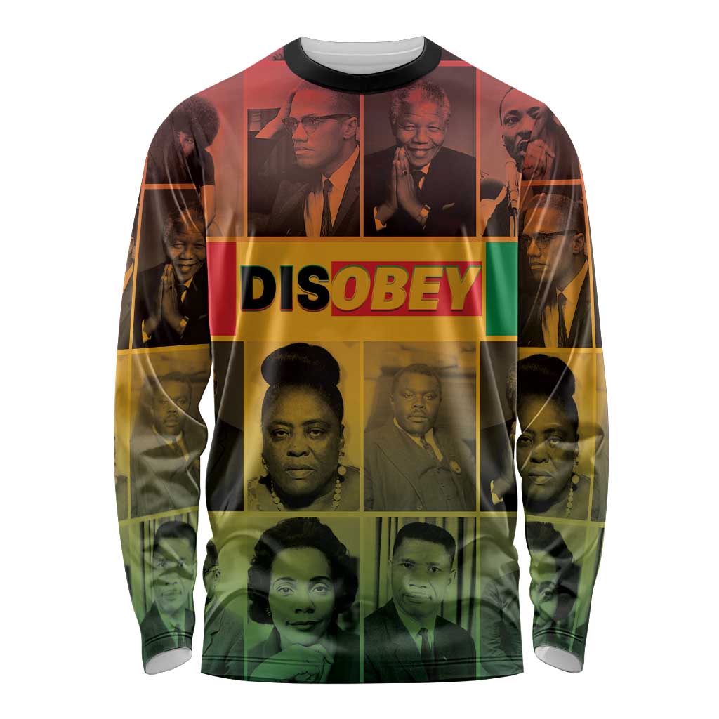 Disobey Black History Tribute Long Sleeve Shirt Honoring the Civil Rights Legacy - Wonder Print Shop
