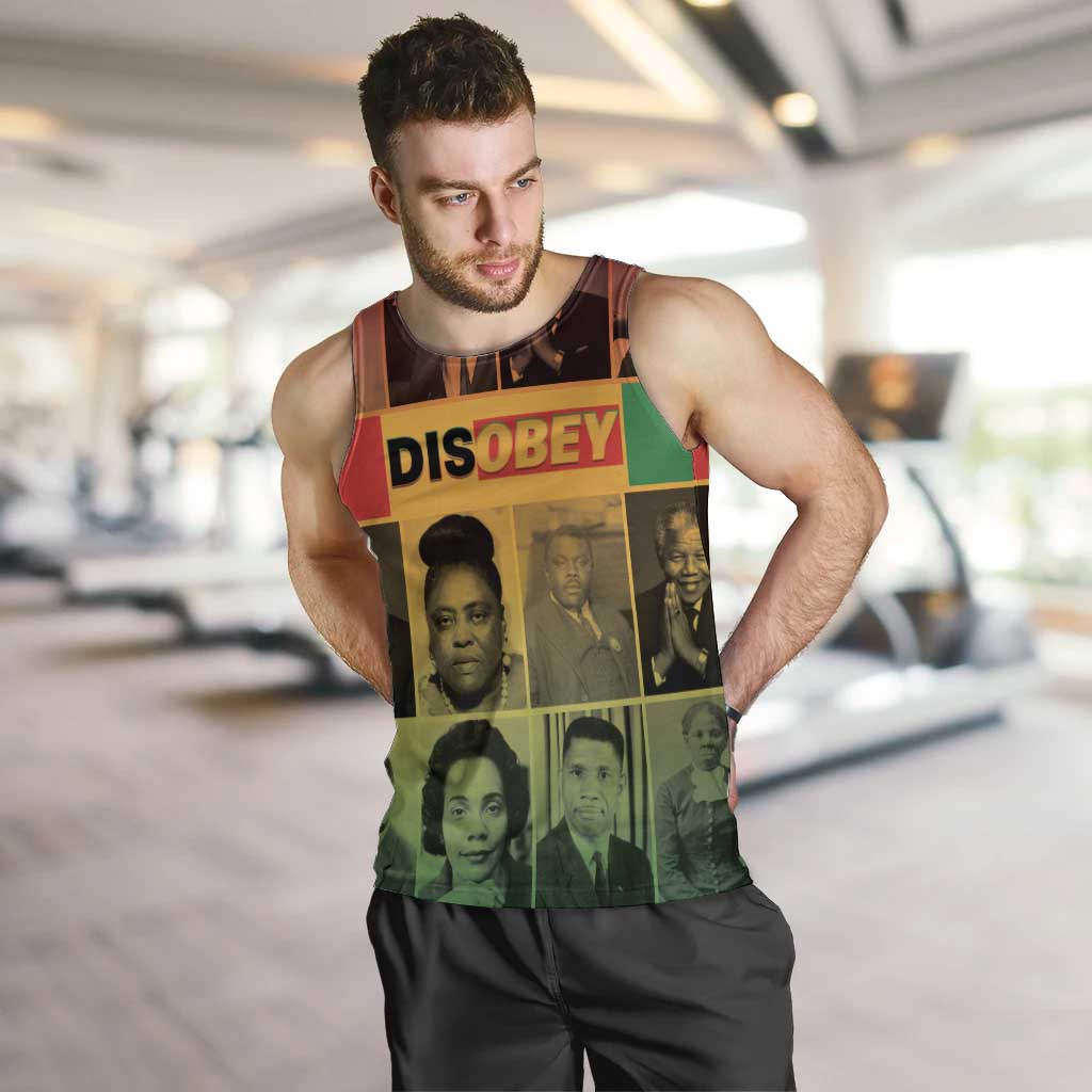 Disobey Black History Tribute Men Tank Top Honoring the Civil Rights Legacy - Wonder Print Shop