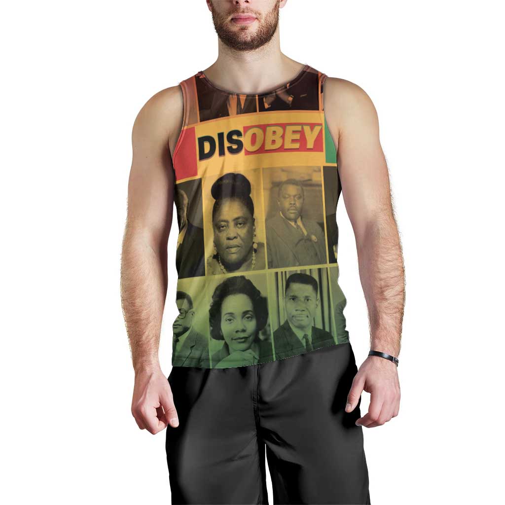 Disobey Black History Tribute Men Tank Top Honoring the Civil Rights Legacy - Wonder Print Shop