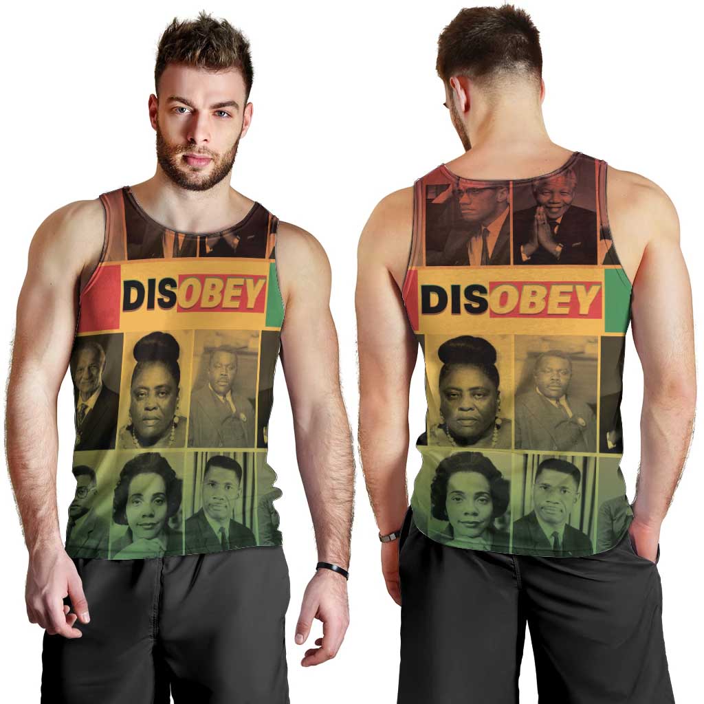 Disobey Black History Tribute Men Tank Top Honoring the Civil Rights Legacy - Wonder Print Shop