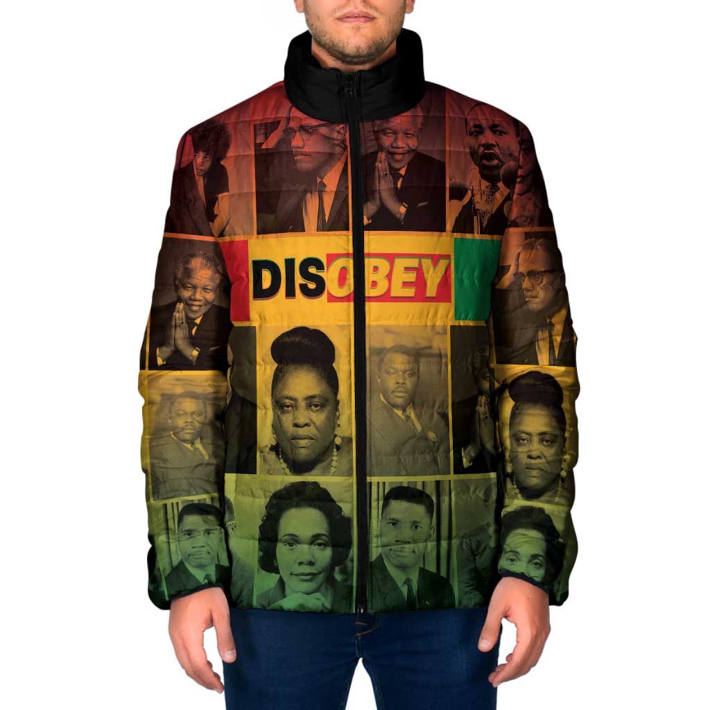 Disobey Black History Tribute Padded Jacket Honoring the Civil Rights Legacy - Wonder Print Shop