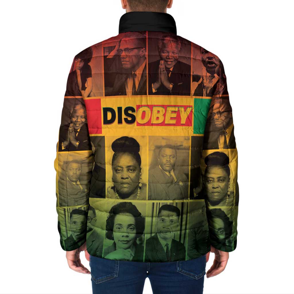 Disobey Black History Tribute Padded Jacket Honoring the Civil Rights Legacy - Wonder Print Shop