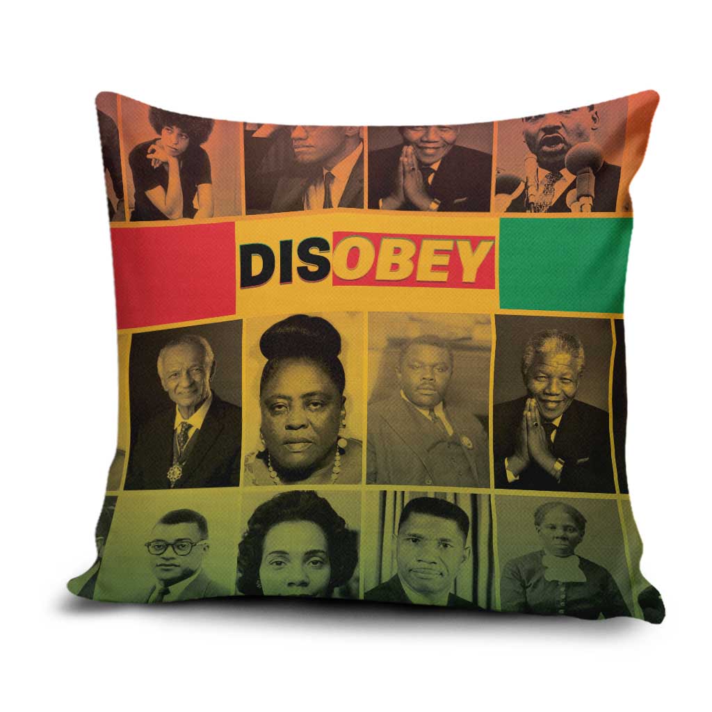 Disobey Black History Tribute Pillow Cover Honoring the Civil Rights Legacy - Wonder Print Shop