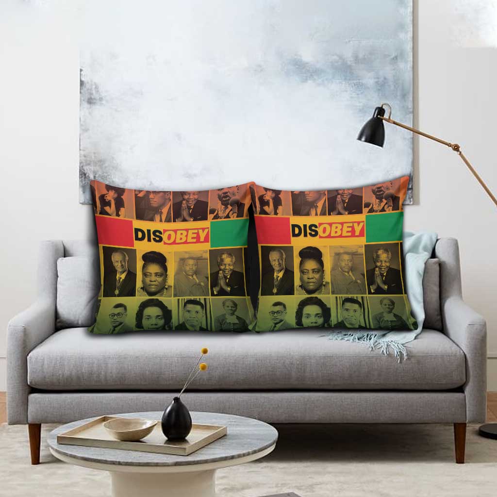 Disobey Black History Tribute Pillow Cover Honoring the Civil Rights Legacy - Wonder Print Shop