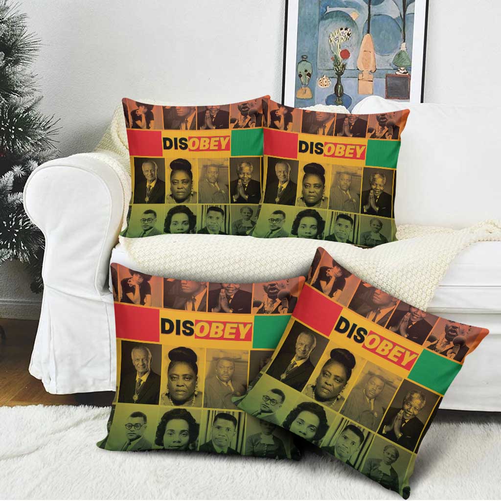 Disobey Black History Tribute Pillow Cover Honoring the Civil Rights Legacy - Wonder Print Shop