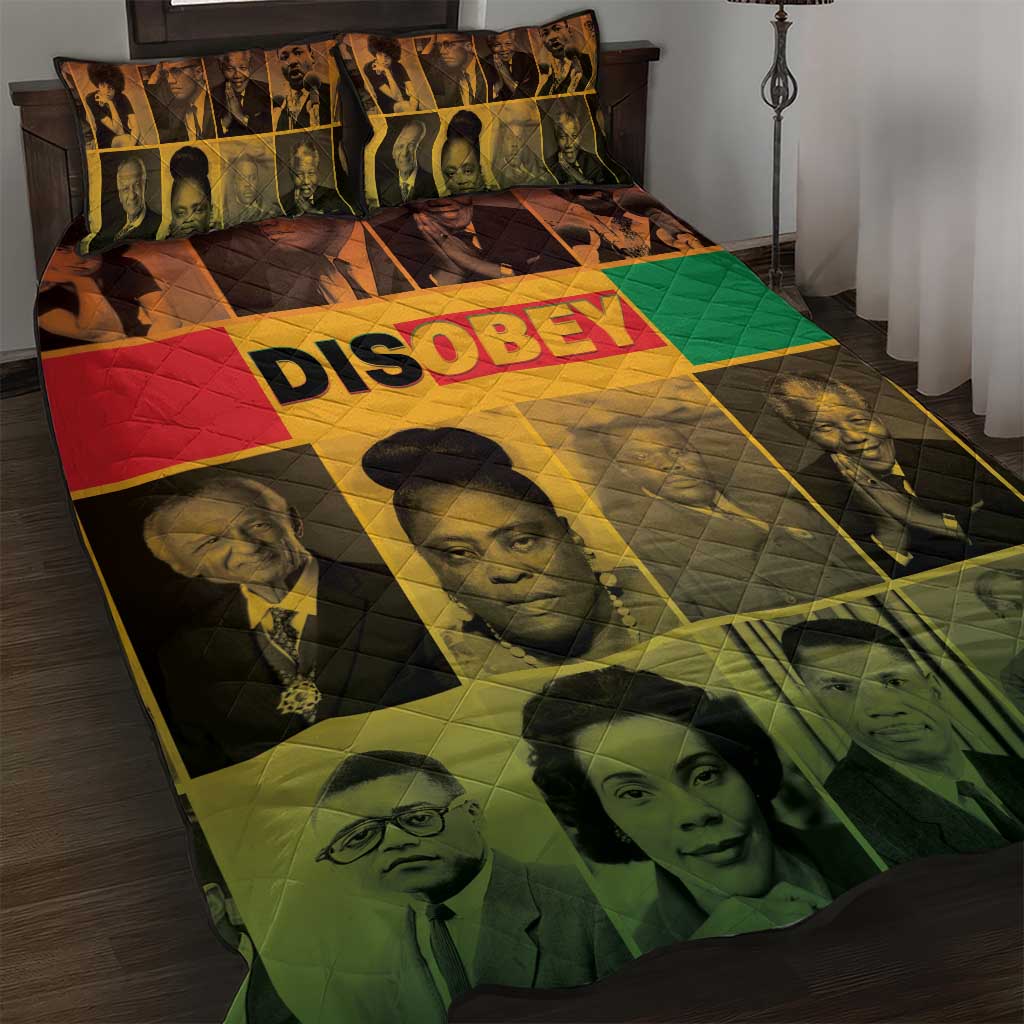 Disobey Black History Tribute Quilt Bed Set Honoring the Civil Rights Legacy - Wonder Print Shop