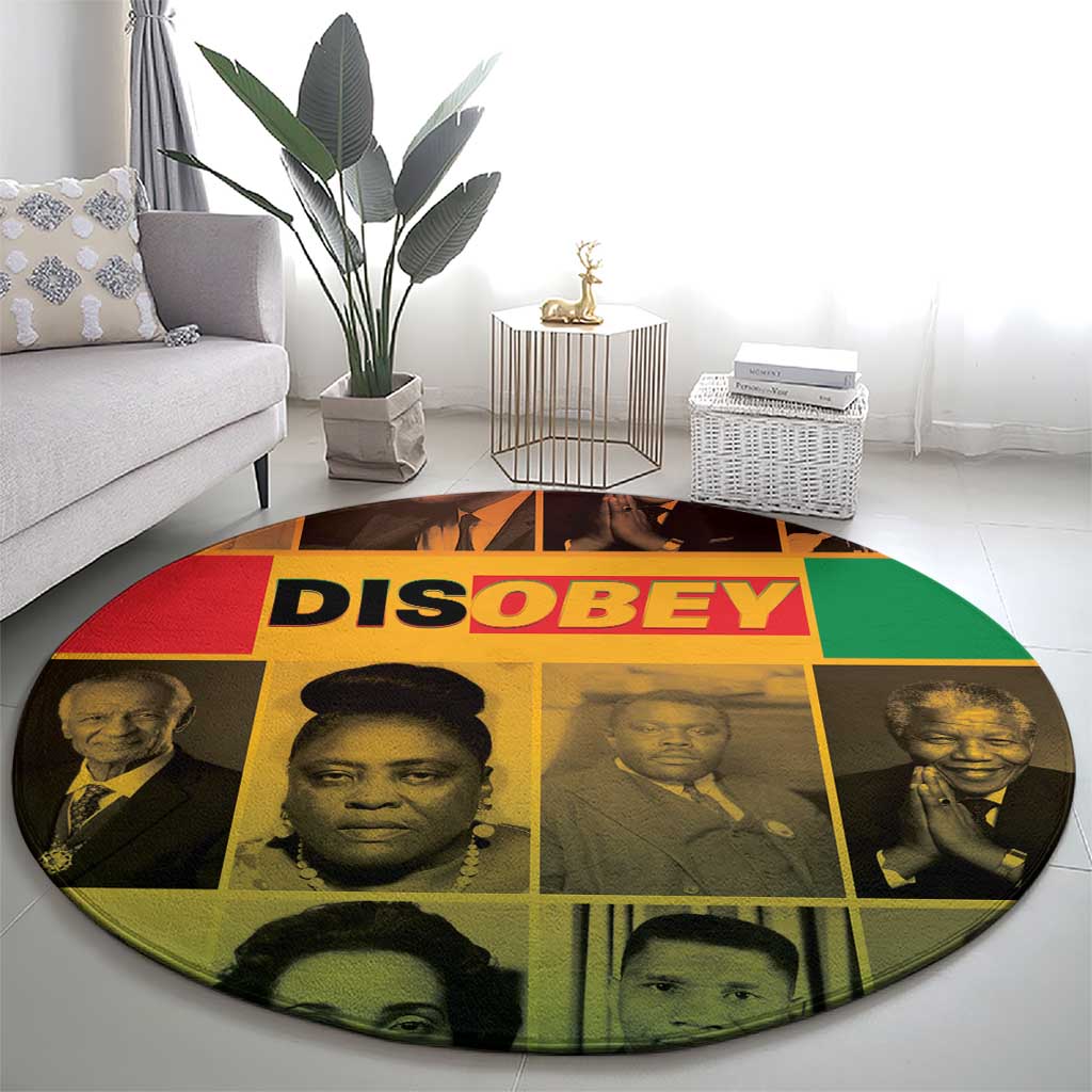Disobey Black History Tribute Round Carpet Honoring the Civil Rights Legacy - Wonder Print Shop
