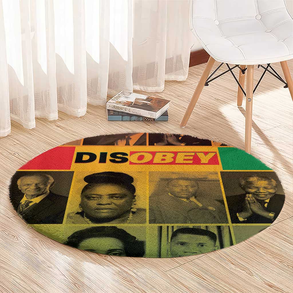 Disobey Black History Tribute Round Carpet Honoring the Civil Rights Legacy - Wonder Print Shop