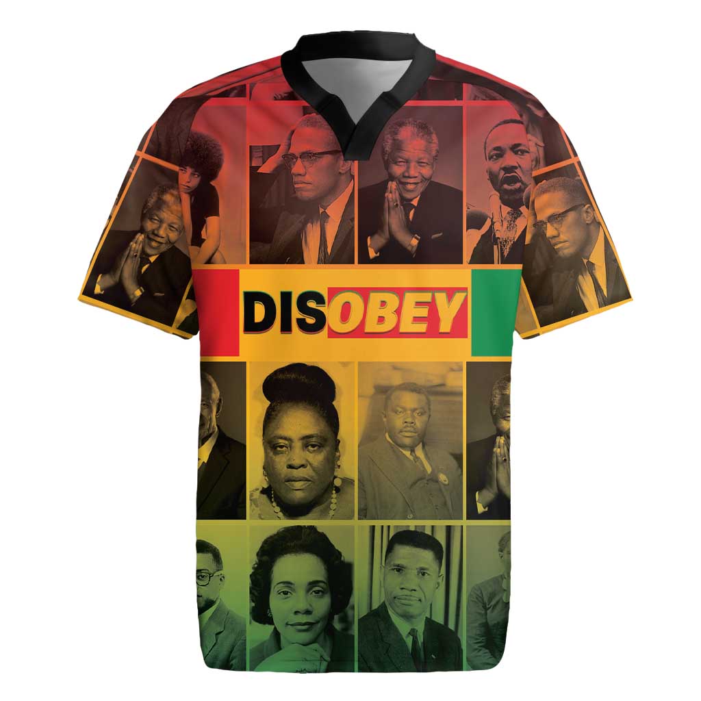 Disobey Black History Tribute Rugby Jersey Honoring the Civil Rights Legacy - Wonder Print Shop