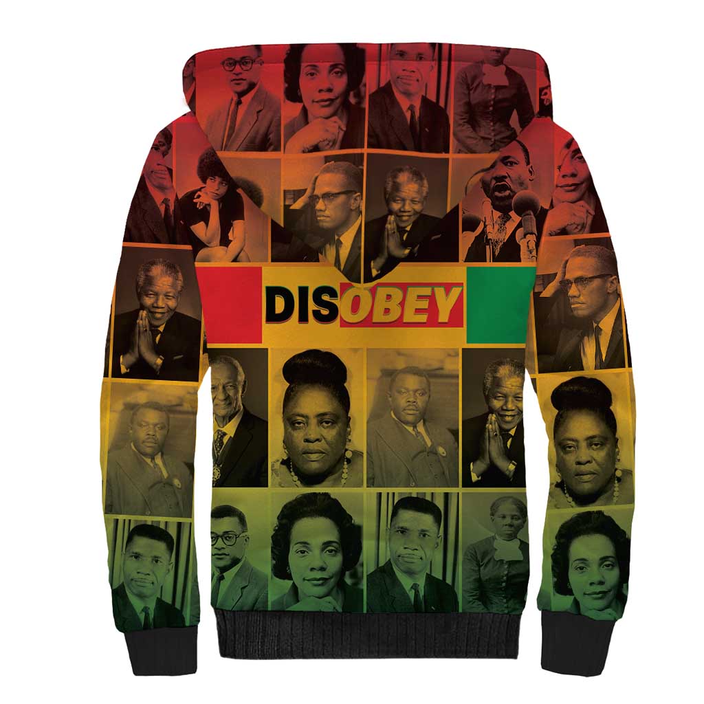 Disobey Black History Tribute Sherpa Hoodie Honoring the Civil Rights Legacy - Wonder Print Shop