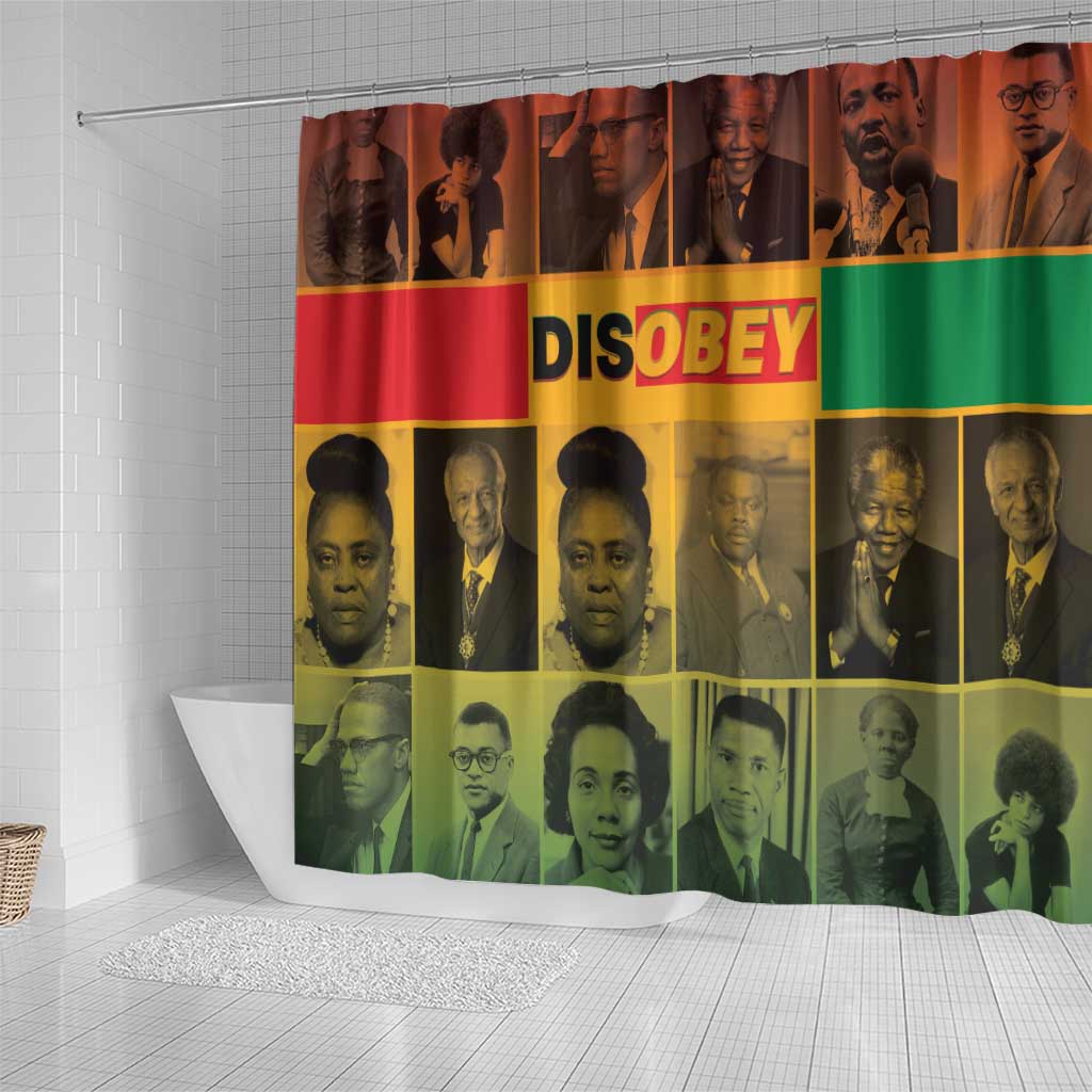 Disobey Black History Tribute Shower Curtain Honoring the Civil Rights Legacy - Wonder Print Shop