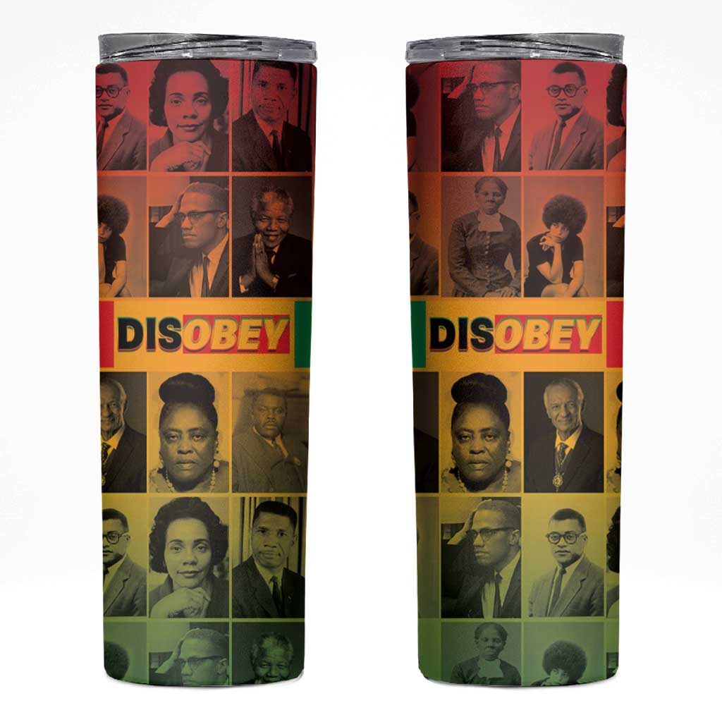 Disobey Black History Tribute Skinny Tumbler Honoring the Civil Rights Legacy - Wonder Print Shop