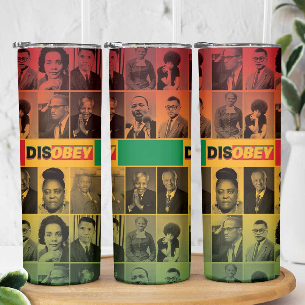 Disobey Black History Tribute Skinny Tumbler Honoring the Civil Rights Legacy - Wonder Print Shop