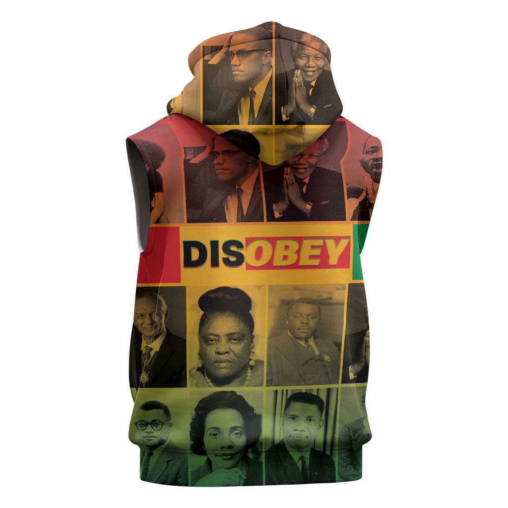 Disobey Black History Tribute Sleeveless Hoodie Honoring the Civil Rights Legacy - Wonder Print Shop