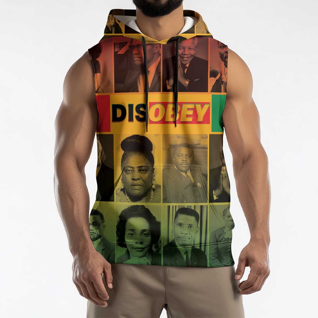 Disobey Black History Tribute Sleeveless Hoodie Honoring the Civil Rights Legacy - Wonder Print Shop