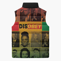 Disobey Black History Tribute Sleeveless Puffer Jacket Honoring the Civil Rights Legacy - Wonder Print Shop