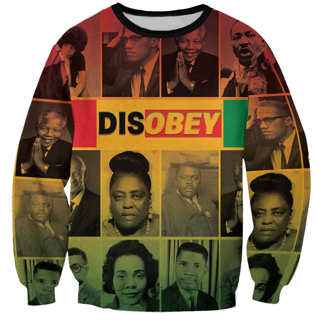 Disobey Black History Tribute Sweatshirt Honoring the Civil Rights Legacy - Wonder Print Shop